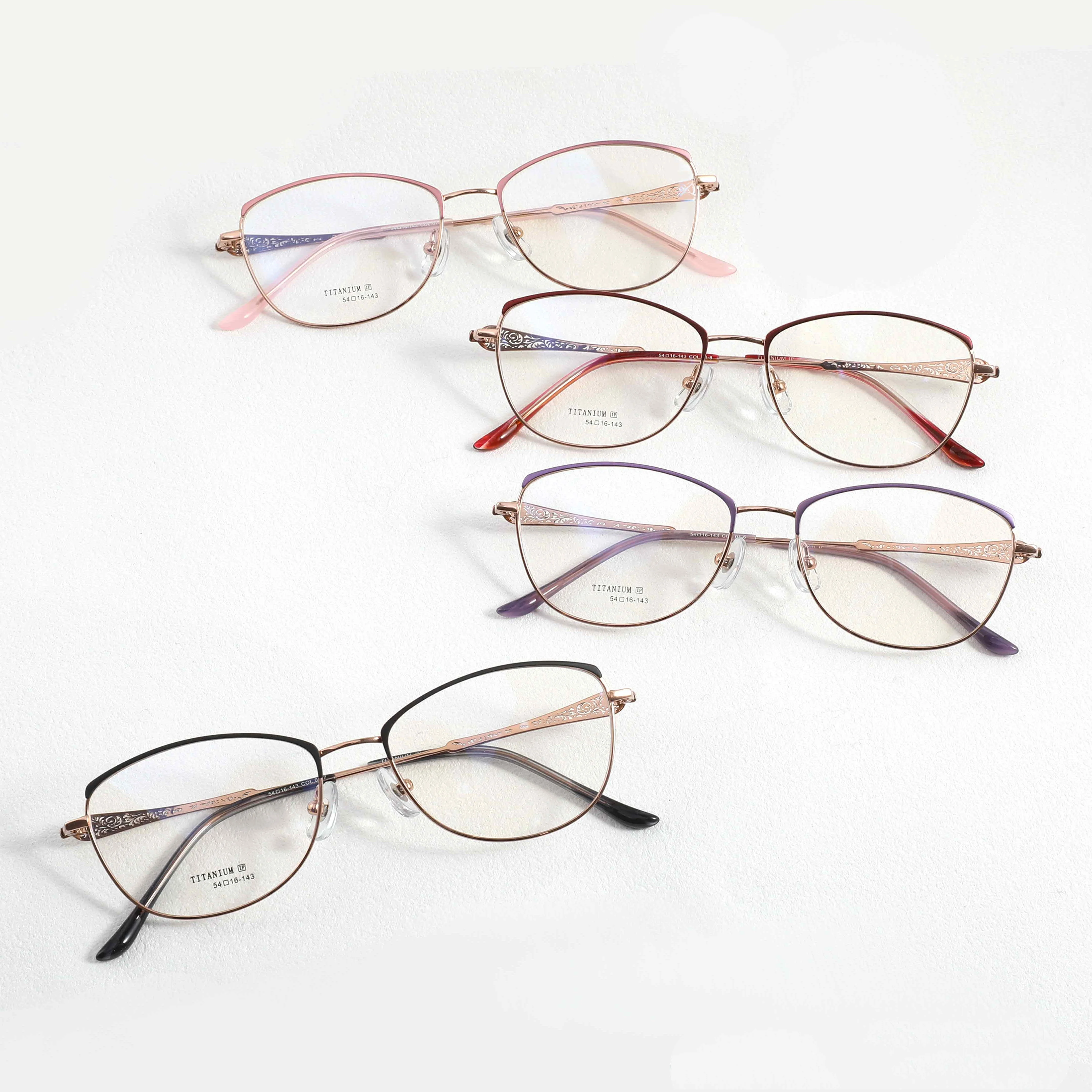 Women's Pure Titanium Full Rim Optical Frame Glasses High Quality Prescription Eyeglasses 54mm Wide Face Suitable