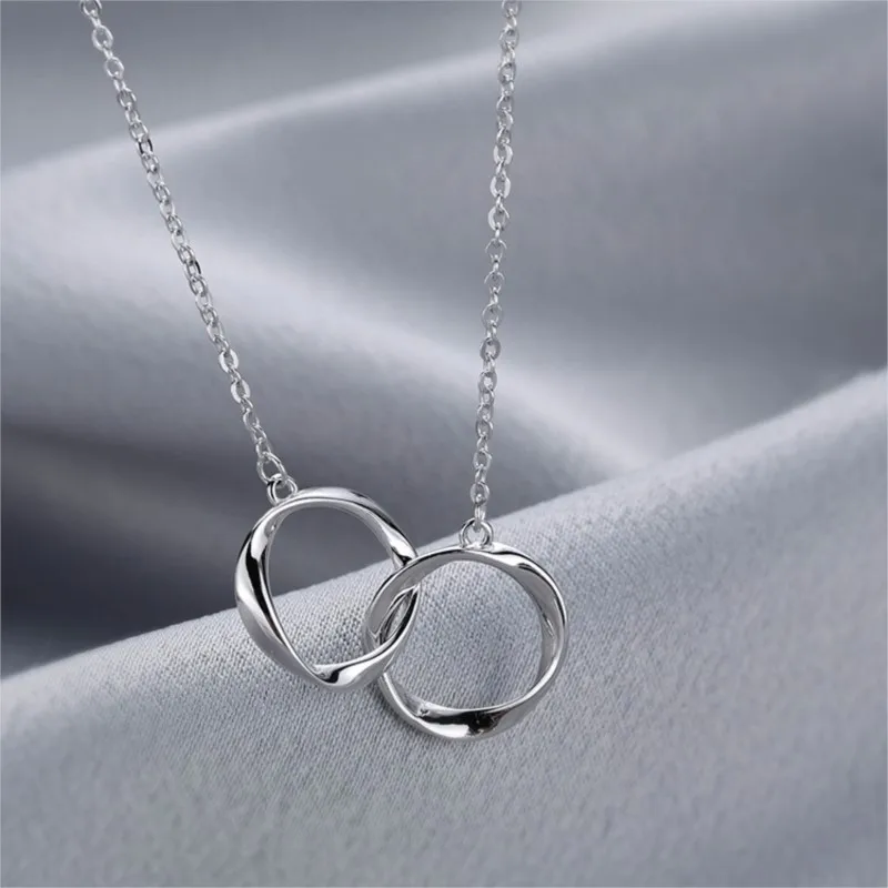 Personalised Secret Double Twist Mobius Pendant Necklace for Women New Arrival Irregular Circle Necklace Jewelry Gifts Wholesale