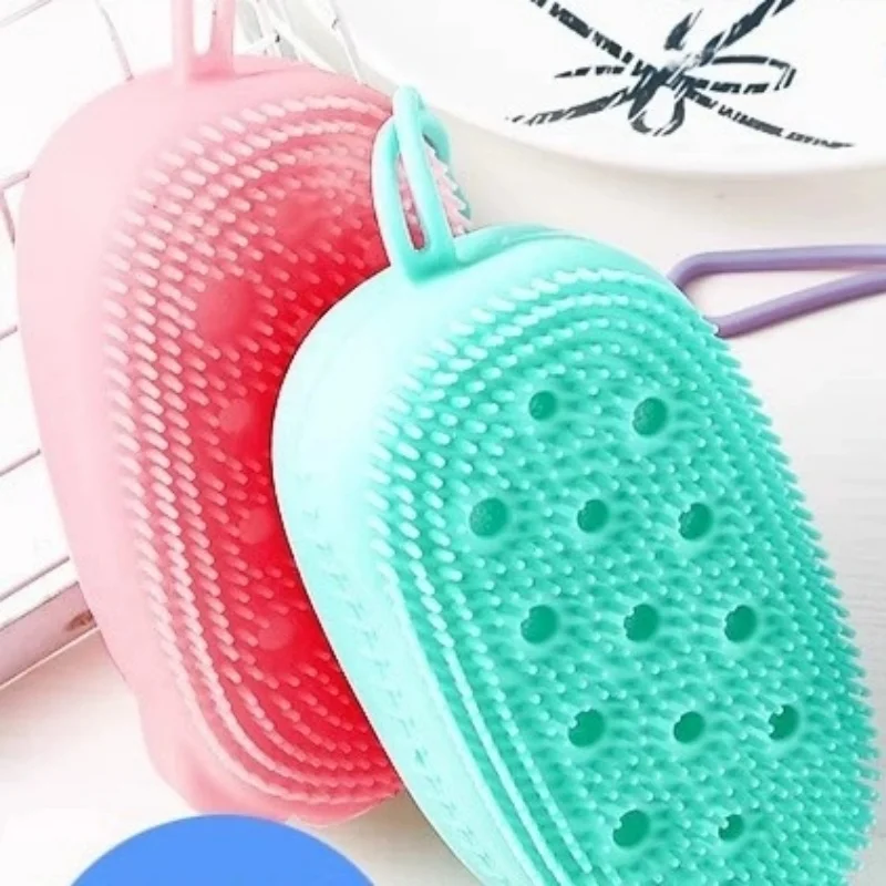 1/4 قطعة من فرشاة الجسم المصنوعة من السيليكون ذات الجانب المزدوج لتدمج بشرةك مع مقشر هذا مناسب لجميع أنواع البشرة