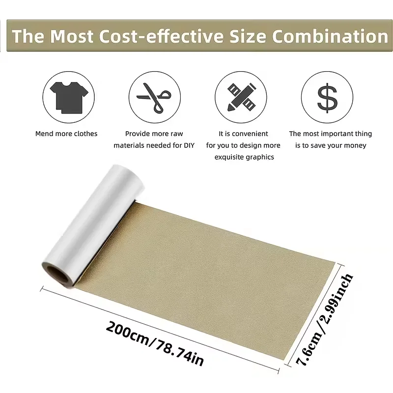 1PC 2m/78.74inch Self-Adhesive Linen Patch Cloth for Furniture, Sofa, Car Seat, Box, Crafts, Wear-Resistant and Durable Linen Re