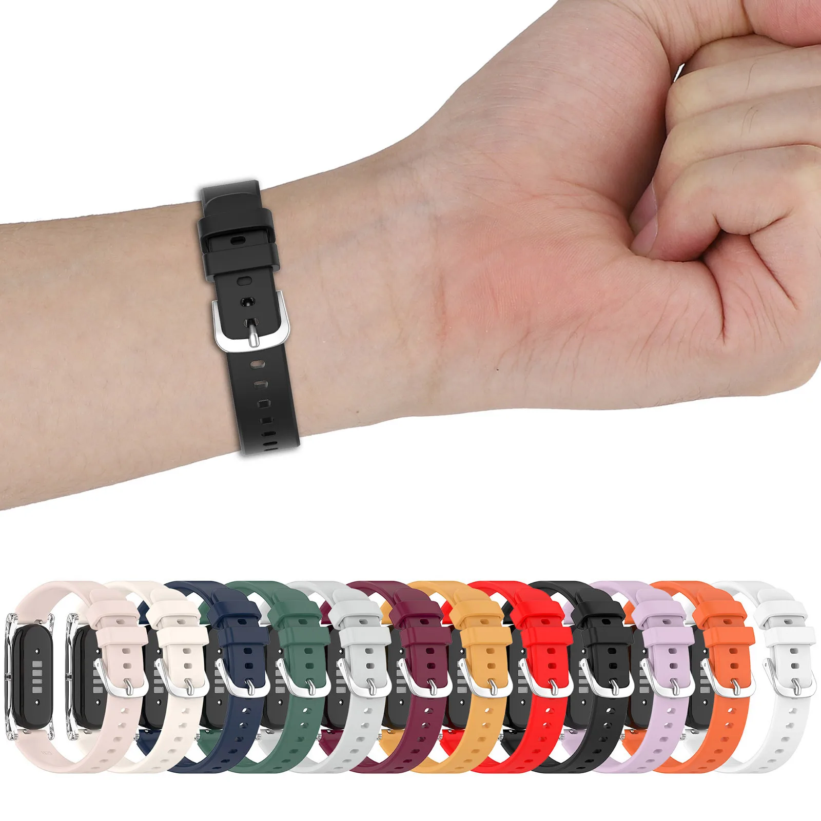 Silicone Adjustable Wristband for Google Fitbit Air Fitness Tracker Watch Band for Men Women Health Activity Tracker