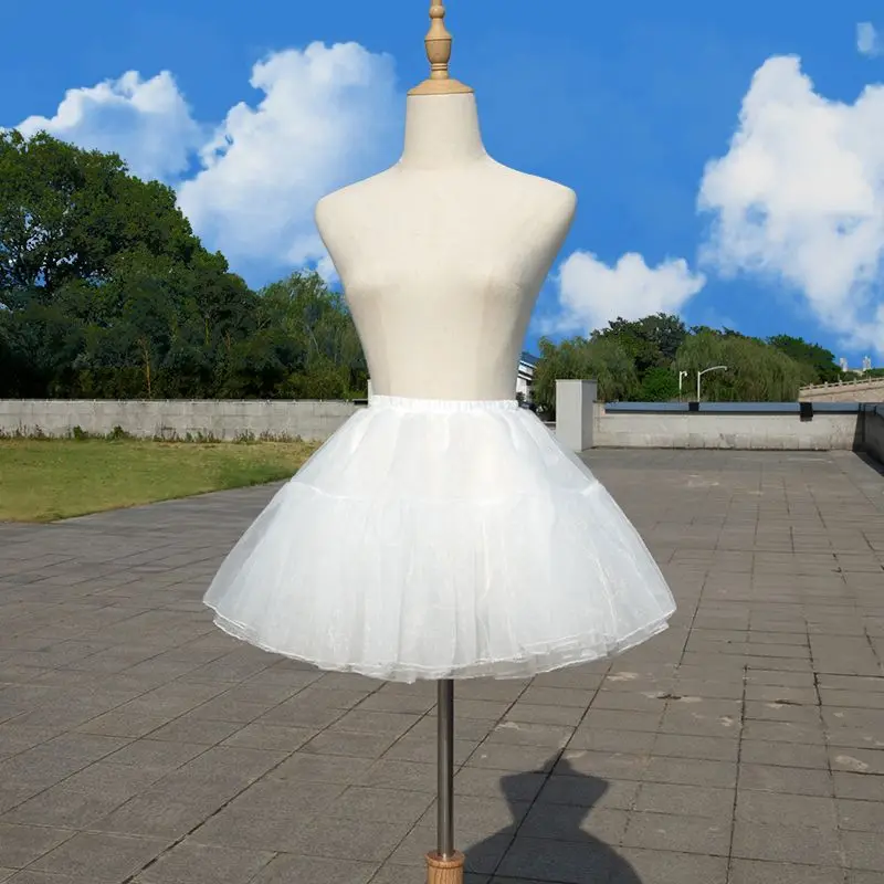 

4Layers White Petticoat Fluffy Lolita Skirt Support Boneless Soft Yarn Canopy Dress Lining Girl Japan Lolita Costume Accessory