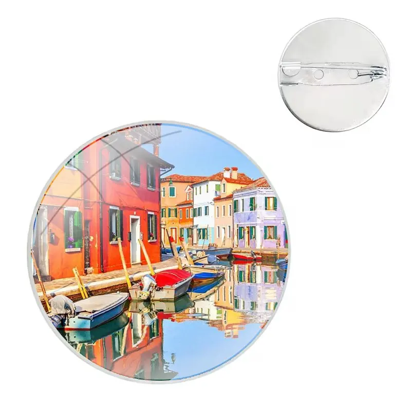 Pins Badge Metal Brooches For Clothes Backpack Decoration gift Pretty Venice city