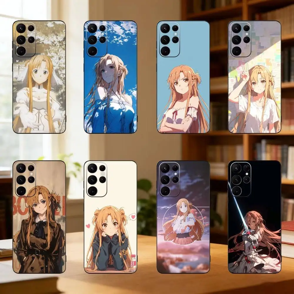 

SAO Y-Yuuki Asuna Phone Case For Samsung S25,24,23,22,30,21,10,9,Ultra,Plus,Lite Soft Black Case