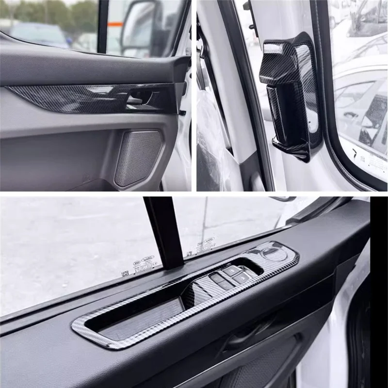 LHD For Ford Transit 2023-2026 Automotive Interior Trim Strip Car door switch lock frame door handle sticker
