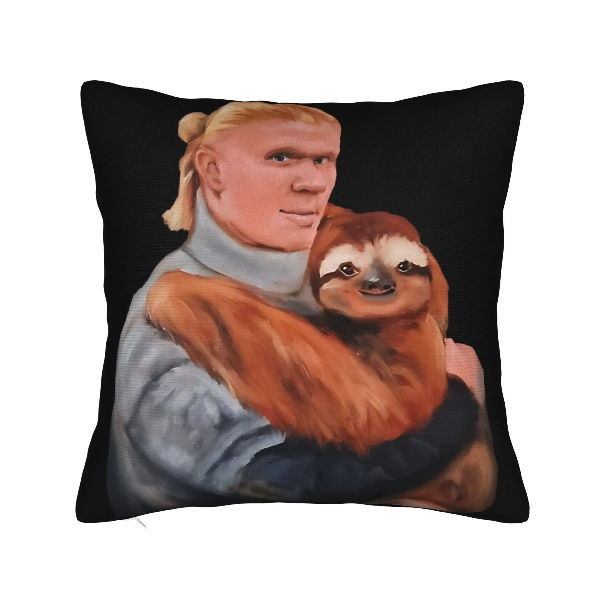 Haalands Sloth Square Pillow Case Soccer Football Cushion Covers Customized Zippered Decorative Pillowcase for Seat 18