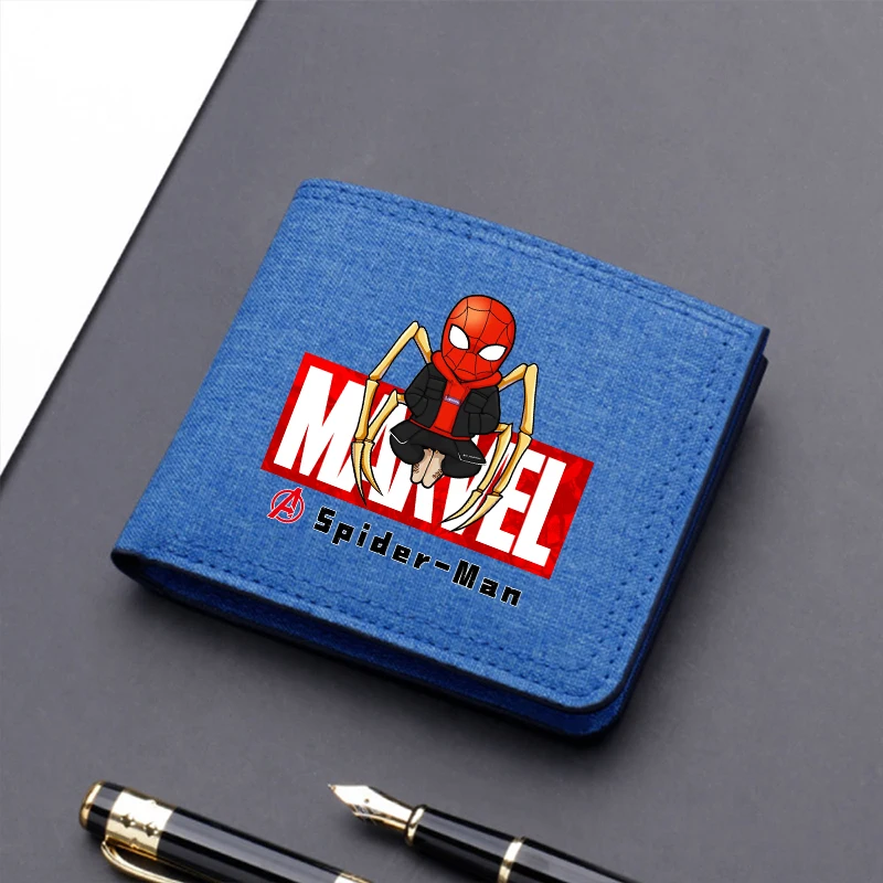 محفظة الرجل العنكبوت القصيرة للرجال والأطفال ، محفظة نقود أمريكا ، محافظ نقود ، أنيمي بوي ، كابتن أمريكا ، حامل بطاقة ترخيص
