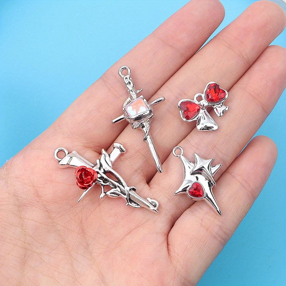 1/4/8pcs Multi-color Cross-shaped Pendants,Diy NecklaceEarrings,Valentine's Day Christmas Thanksgiving GiftDecorationAccessories