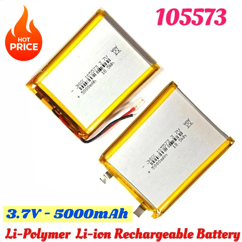 

105573 Li-Polymer 3.7V 5000mAh Li-ion Rechargeable Battery for GPS PSP DVD PAD E-book Tablet Pc Power Bank Video Game Battery