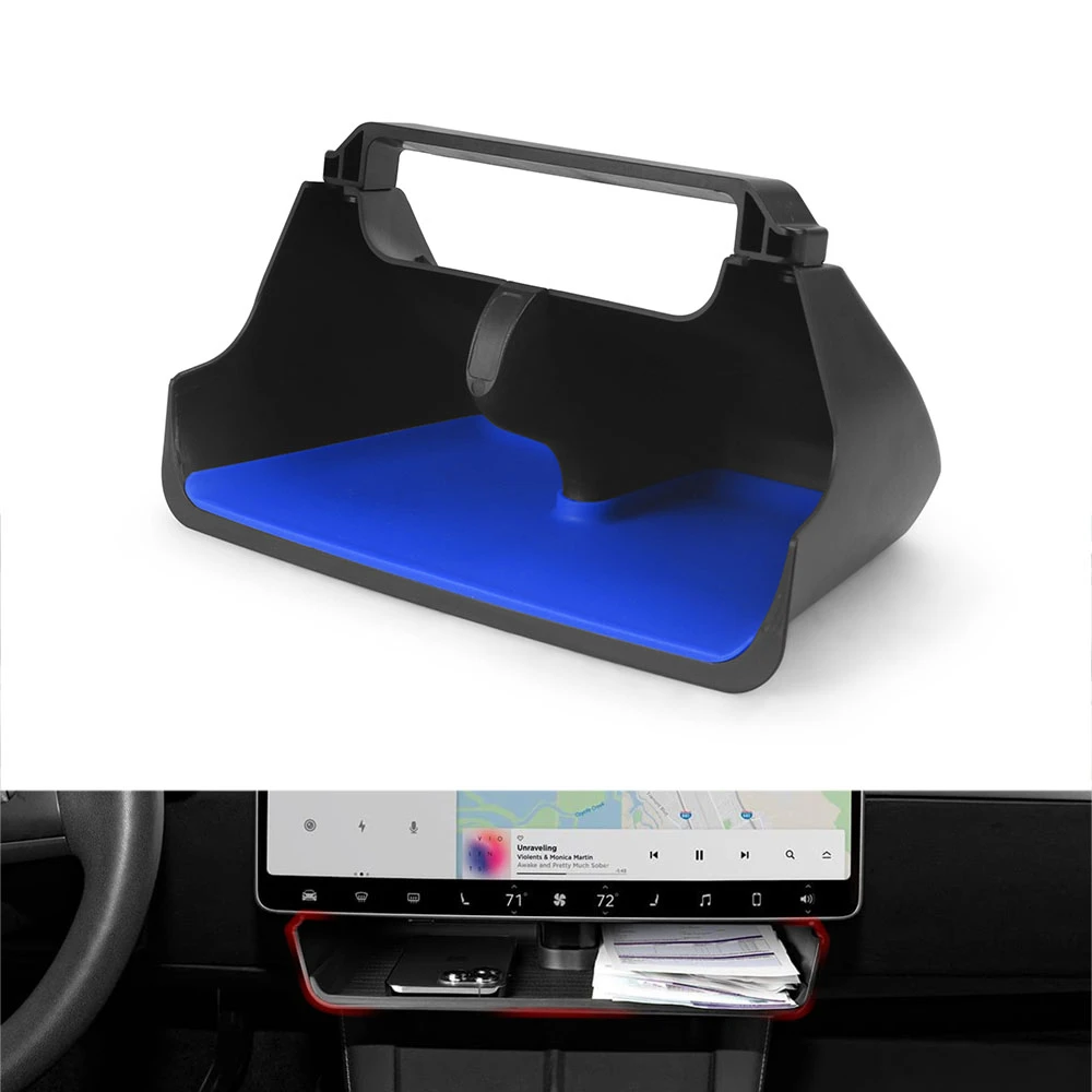 

​For Tesla Model Y Model 3 Center Console Organizer Tray Under Screen Organizer Box Non-Slip No Adhesive Interior Accessories