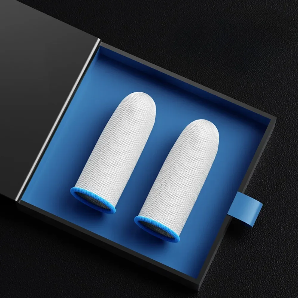 

Mobile Phone Gaming Fingertip Gloves Sweat-Proof Finger Cover Game Non-slip Glass Silver FibreTouch Fingertip Sleeves
