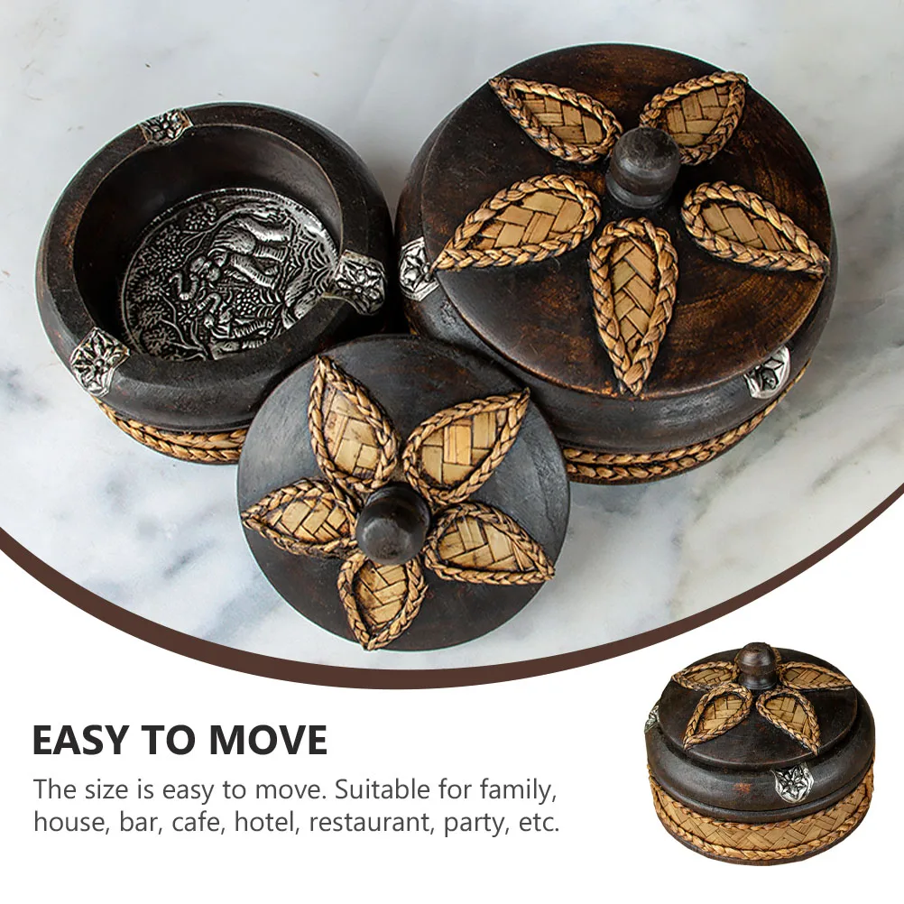 

Solid Creative Wood Smoking Decor Cigar Tray Solid Wood Ashtray Vintage Home Gift Clean Table Cigar Ashtray