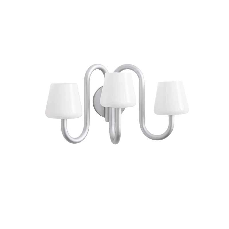 

Modern Art Deco Wall Sconce Light, Modern Aluminum Finish & White Glass, Elegant Lighting for Living Room, Hotel, Bar