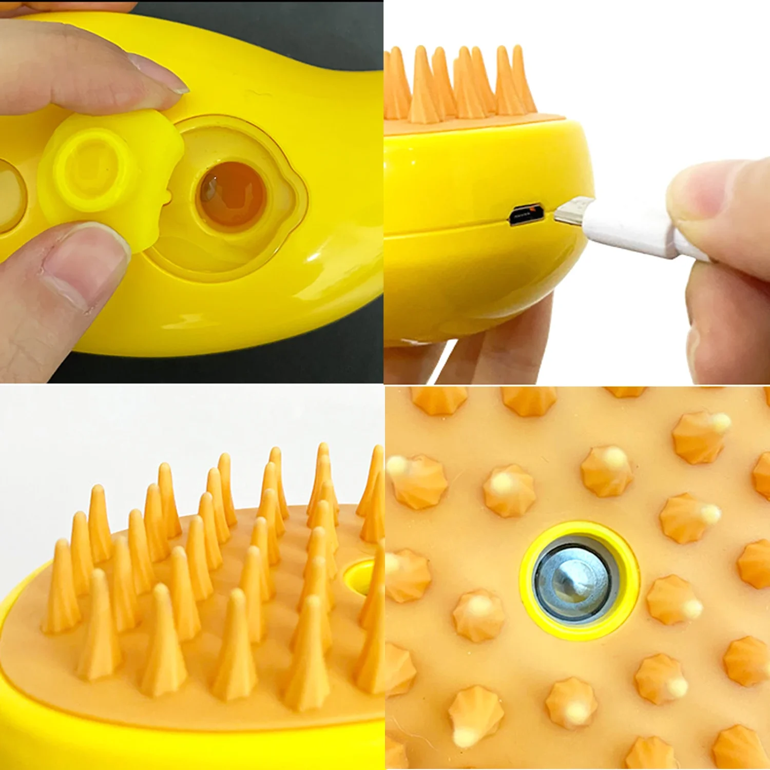 Cat Steam Brush  Spray Water Spray Kitten Pet Comb Soft Silicone Depilation Cats Bath Hair Brush Grooming Supplies 1Pc