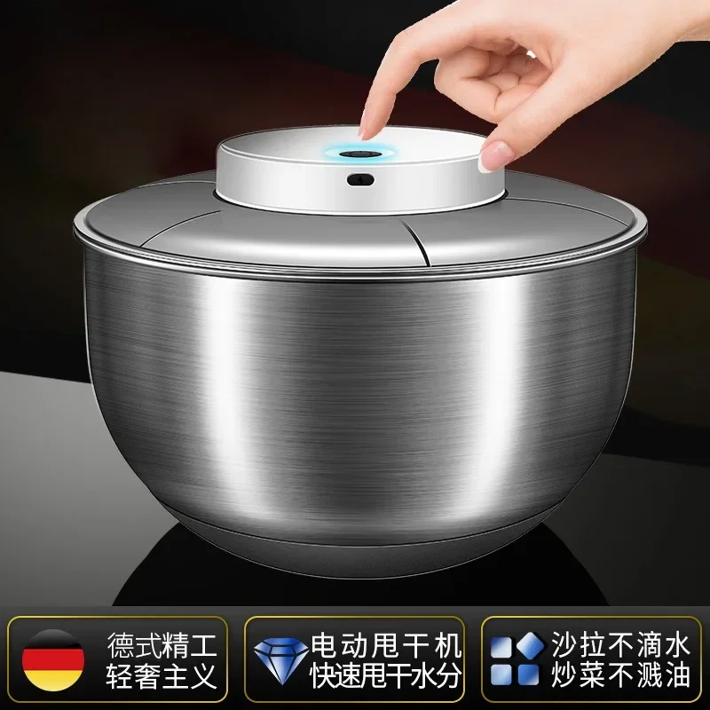 Automatic Electric Salad Spinner Food Strainers Making Tool Multifunctional Vegetable Washer Dryer Mixer