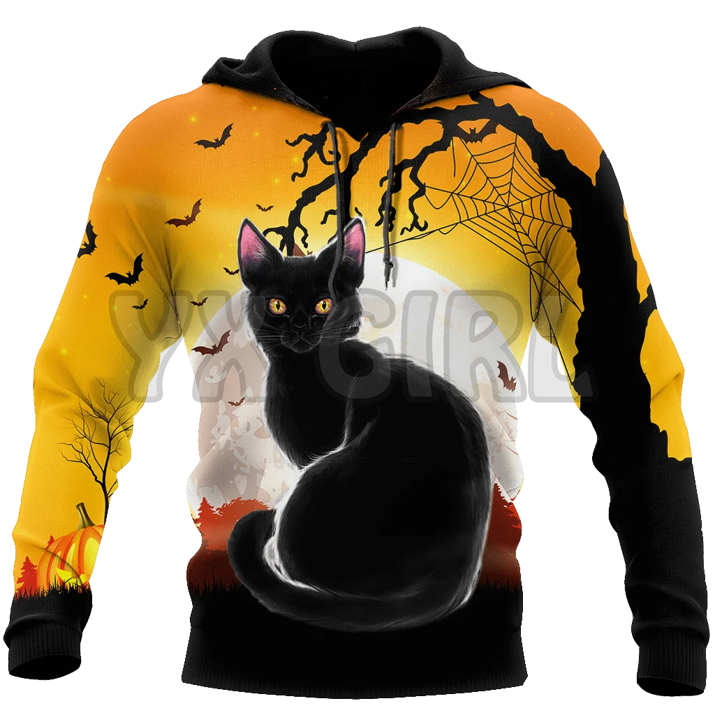 

Cat Gifts Halloween Black Cat 3D Printed Hoodies Unisex Pullovers Funny Dog Hoodie Casual Street Tracksuit