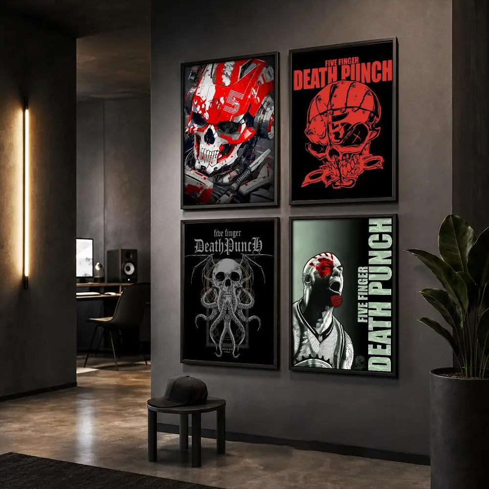 Music Five F-Finger Death PunchS Poster HD Home Wall Stickers House Hallway Living Room Bedroom Bar Office Decor Art Prints
