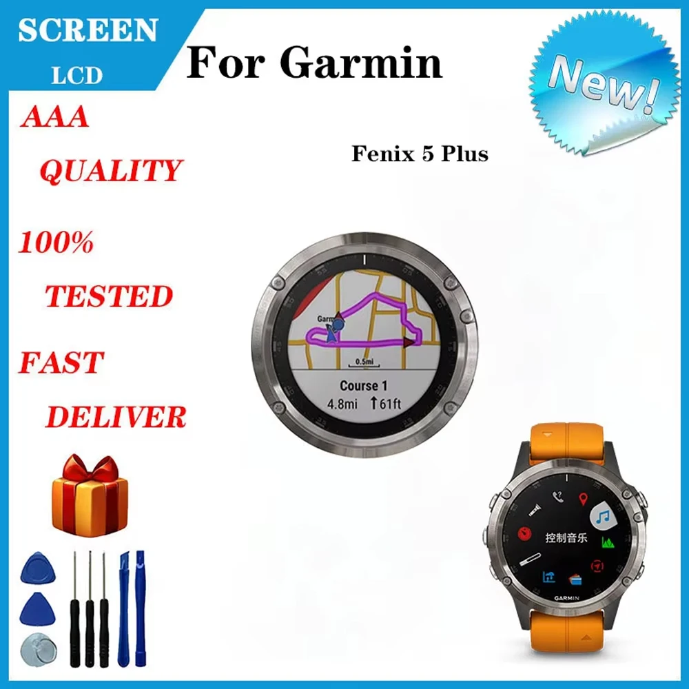 Per Garmin Fenix 5 Plus Display LCD 47mm Orologio sportivo Parti di ricambio e riparazione