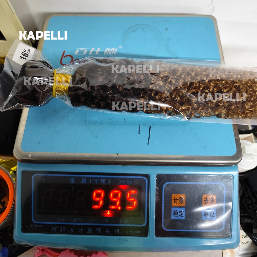 4/30 أومبير براون البرازيلي غريب مجعد الشعر البشري حزم مع إغلاق 4x4 مجعد الشعر نسج 3/4 حزم الشعر التمديد 70 جرام/قطعة #5