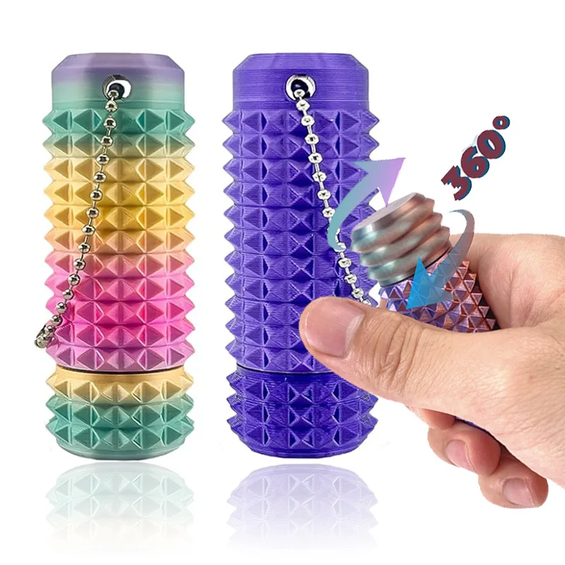 Pain Stimming Fidget Toys Reduce Stress Roller for Adults Spiky Fidget Keychain Anxiety Sensory Toys Novelty Gifts for Friends