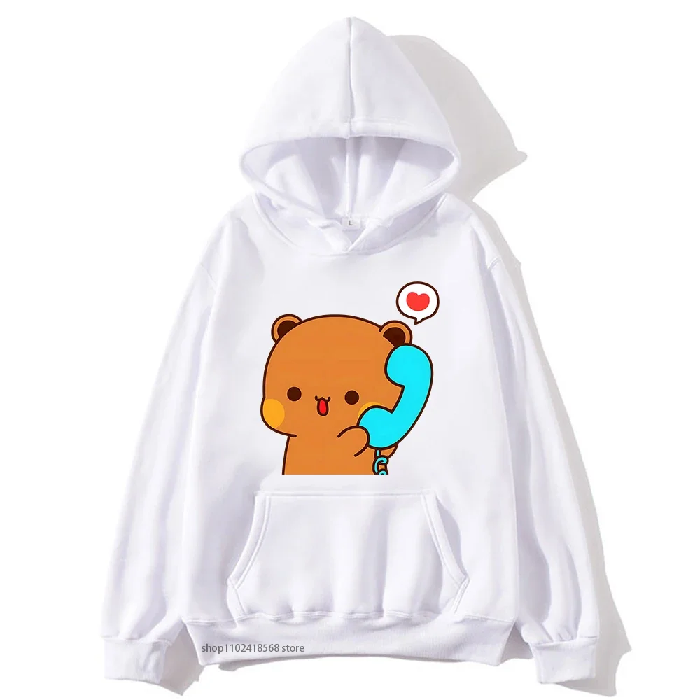 Couple hoodies Bubu Is Making A Call with Dudu sweatshirt woemn men Clothes Panda and Brownie Bear Graphic Tops Summer Casual