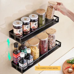 Spice Rack Wall Mount Kitchen Spice Organizer Storage Shelf Punch-Free Shelves Holder for Kitchen Wall Bathroom Household Items