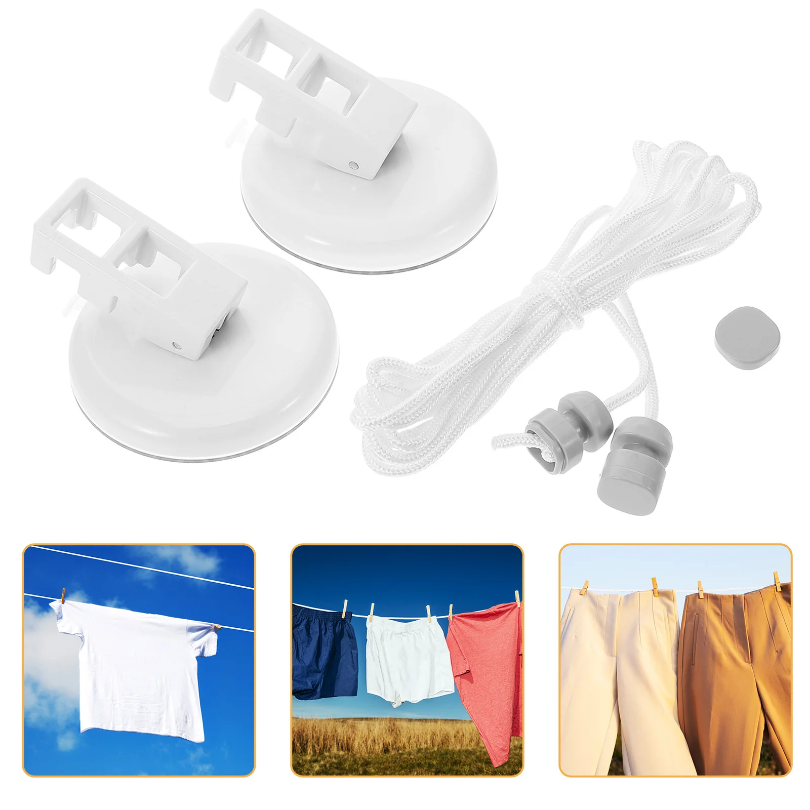 

Extendable Clothes Rail Easy-to-hang Line with Suction Cups Camping Ropes Hotel Clothesline Travel Foldable