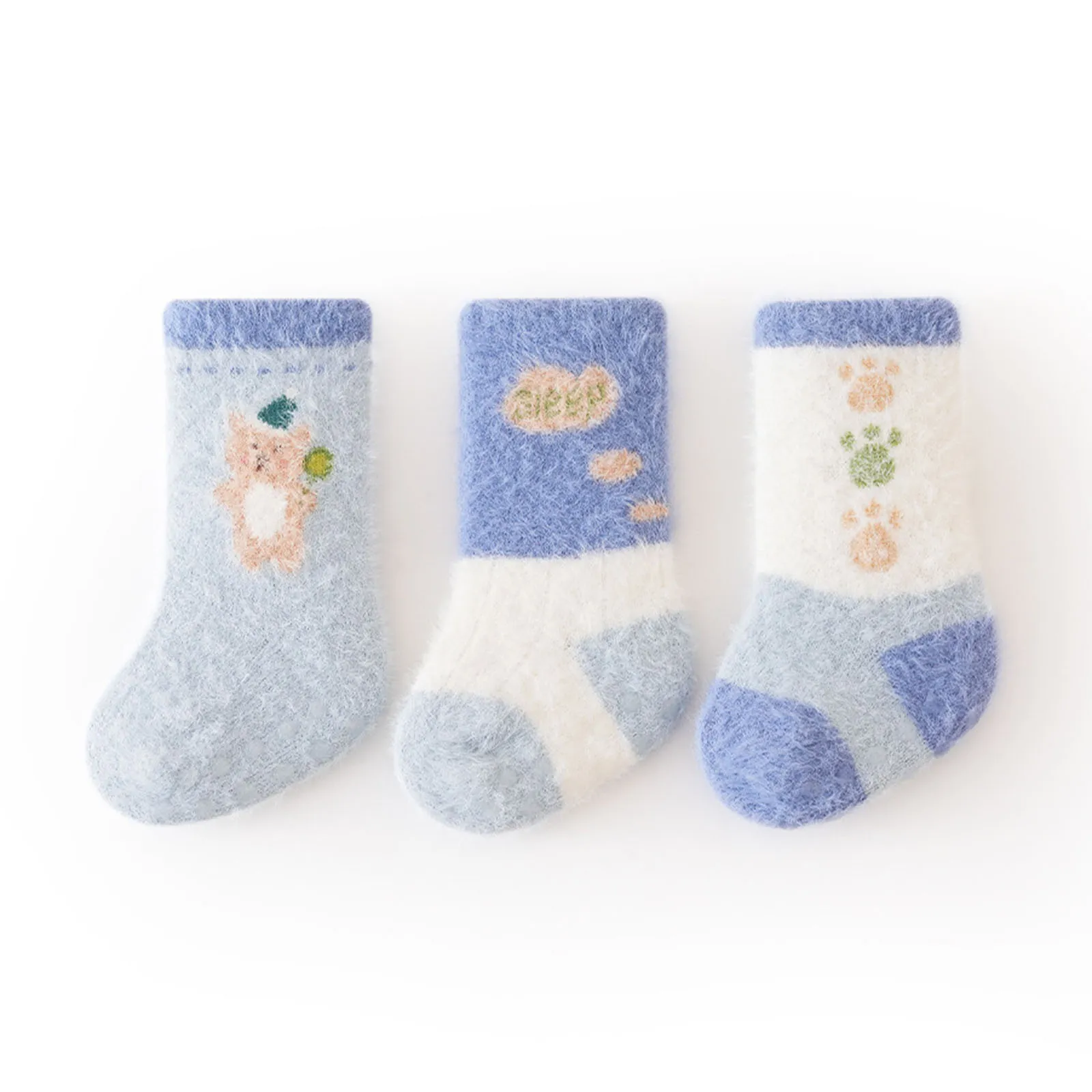 

Winter Infant Thickened Socks Floor Socks Winter Socks Cartoon Thin Warm Cute Autumn Cartoon Fashion 3pcs Toddler No Show Socks