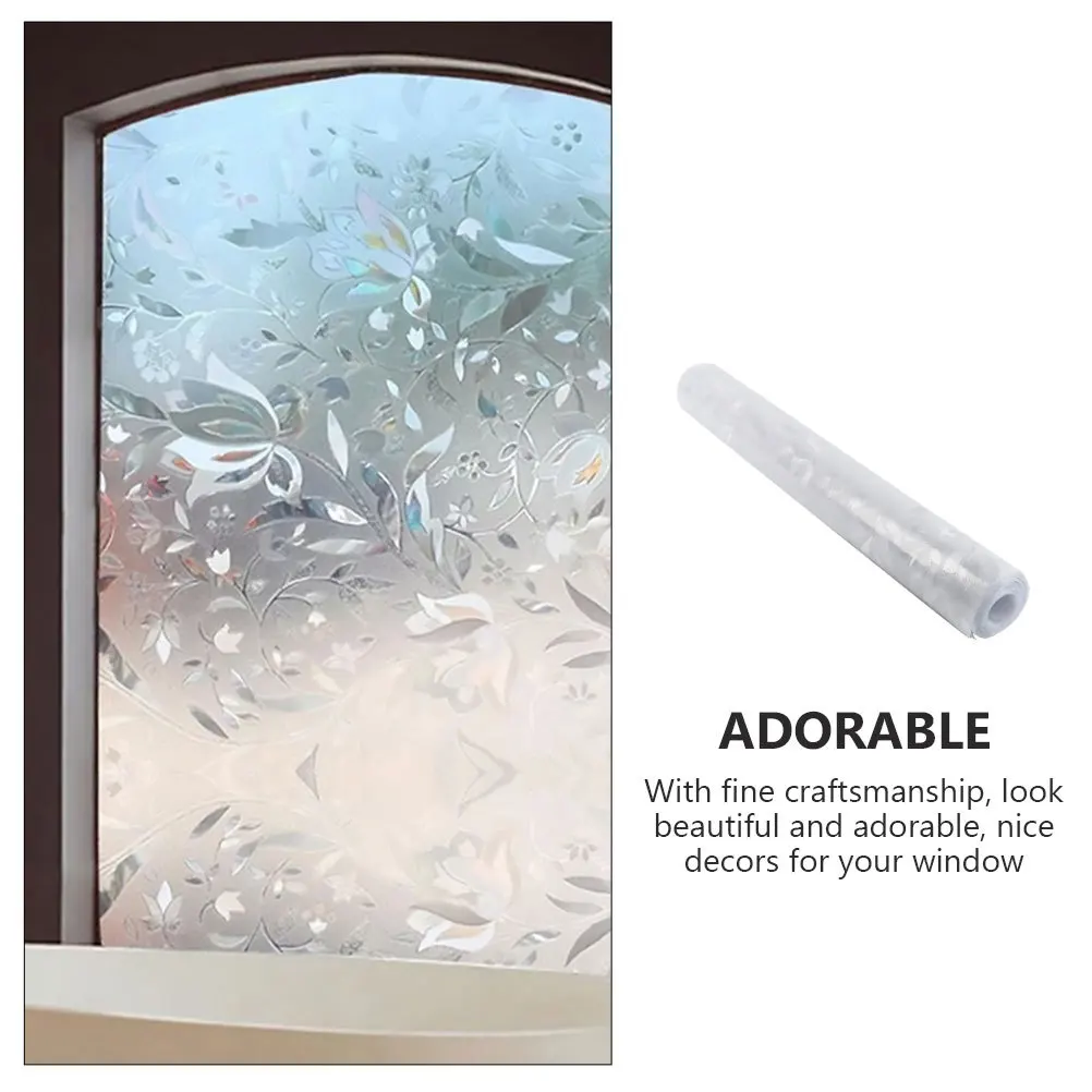 

1Pcs Glass Film Sticker Premium Pet Tulip Design Self-Adhesive Decorative Window Decal for Home Living Room Bedroom Kid's Room