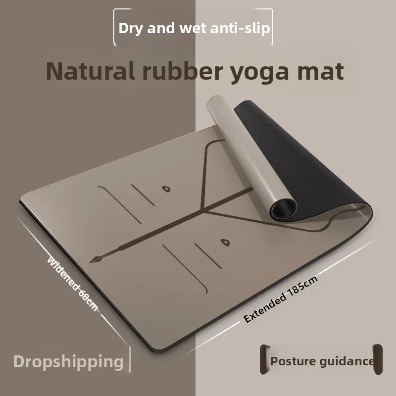 PU Rubber Yoga Mat Extra Wide Thick Quiet Shock Absorbing Non Slip Home Fitness Mat Yoga Mat Gymnastics Mat Fitness Mat