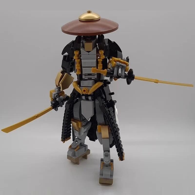 Samurai Exoskeleton Mecha Building Blocks Model, DIY Assembled Brick Toy, Mech Construction Kit for Collection & Gift