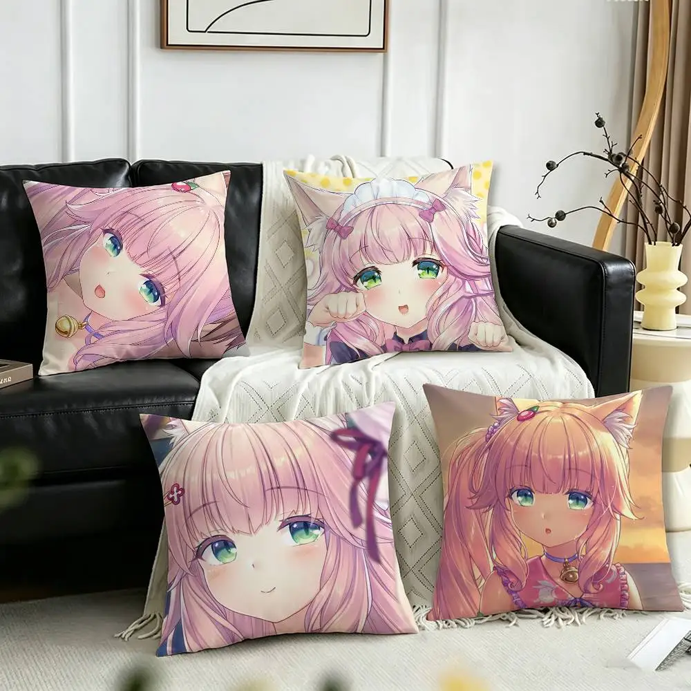 

F-Fraise NEKOPARA Pillow Case for Sofa Living Room Home office Decor Protective Cover
