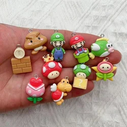 10pcs/pack Cartoon Mushroom Resin Charms Cute Flatback Small Pendants For Earring Bracelet Keychain Jewelry Make DIY