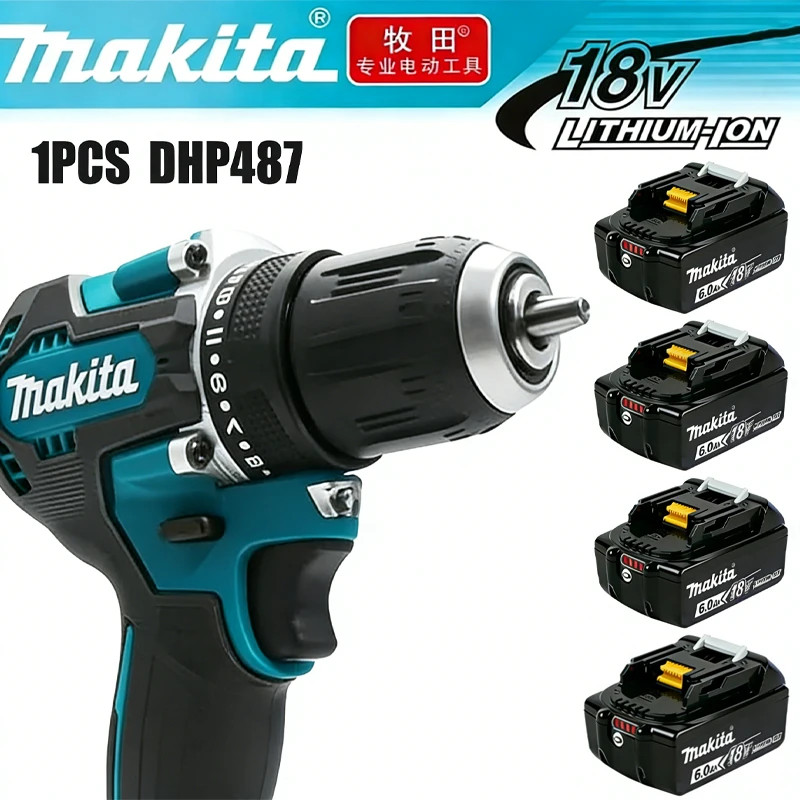 

Original Battery Makita DHP487 Cordless impact screwdriver drill Brushless Electric Impact Screwdriver 18V Rechargeable Power To