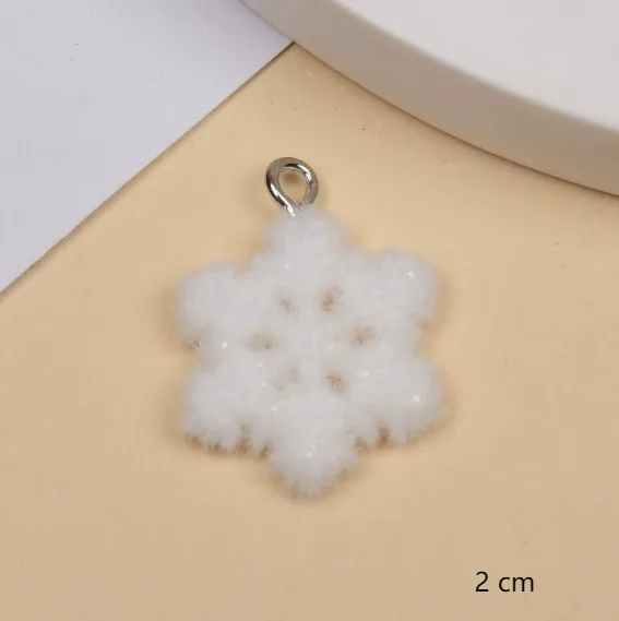 Lot 10 Pcs Flocking Resin Snowflakes Charms Jewelry Making  Earrings Pendants Necklaces Bracelets DIY Accessories gift