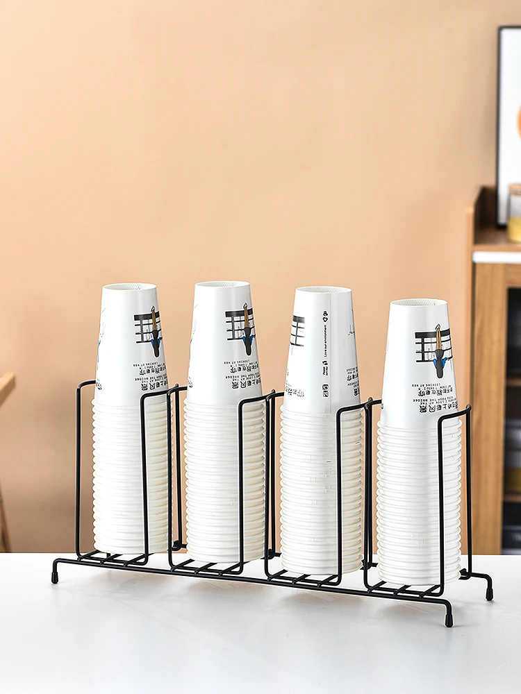

Commercial Coffee op Bar Paper Cup Holder Iron Art Disposable Cup Stand Tea Milk Tea Chain Busin Classic Sle Organizer
