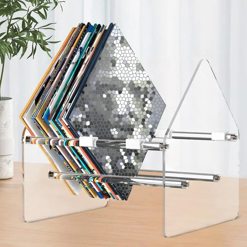 Vinyl Record Holder Record Shelf Wall Mount CDs Display Rack Acrylic Organizer Stand For Magazines Desktop File Organizer tools