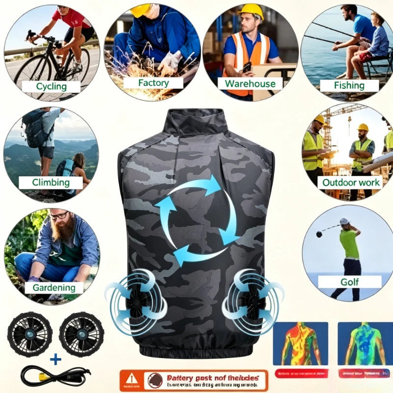 cooling-fan-vest-men's-fan-jacket-usb-refrigeration-air-conditioning-clothing-outdoor-heat-protection-fishing-work-short-sleeve