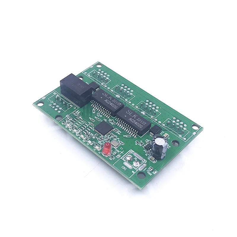Onbeheerde 5 Poort 10/100M Industriële Ethernet Switch Module Pcba Board Oem Auto-Detectie Poorten 5V-24V Moederbord