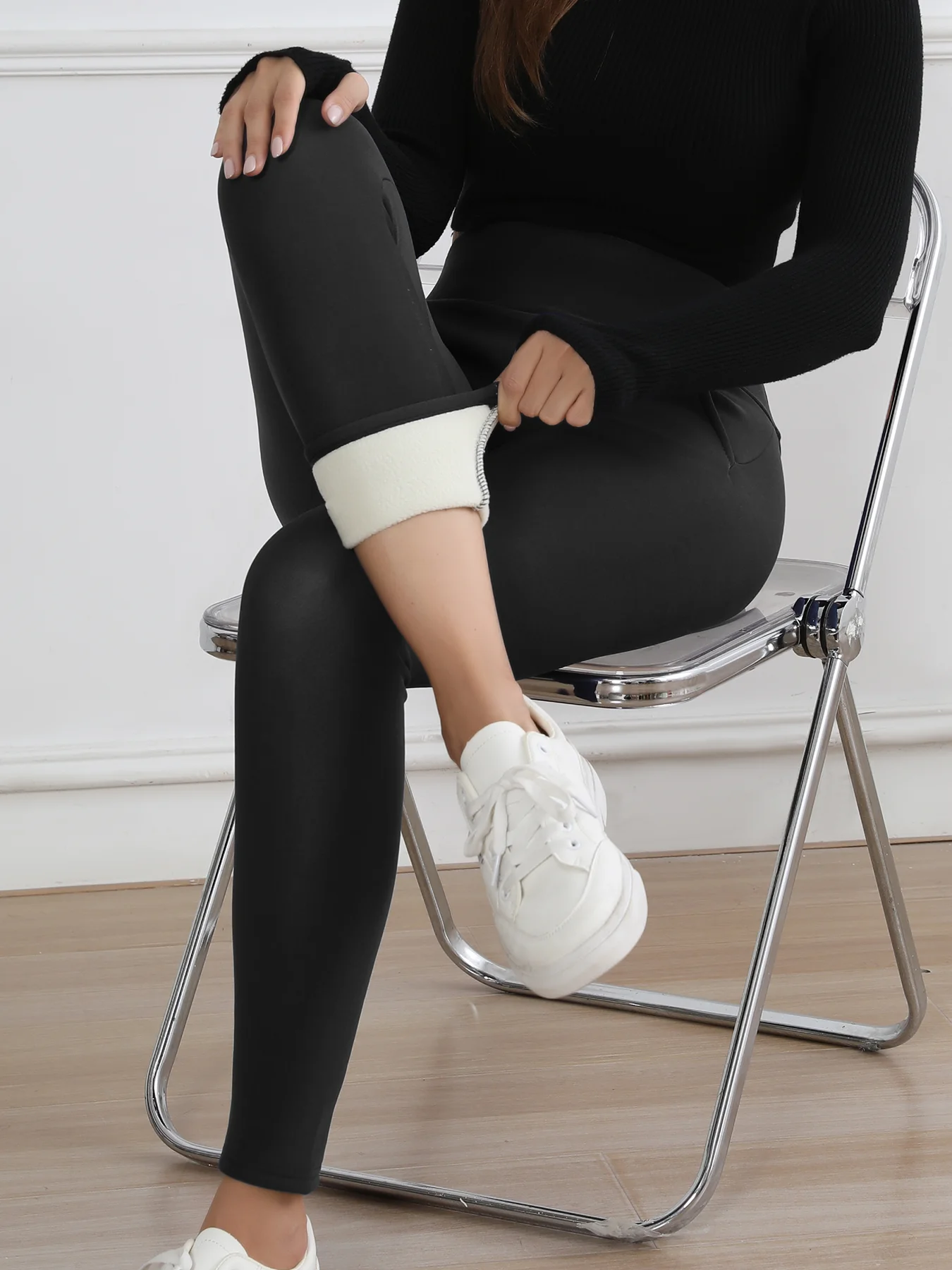 

Thick-walled Winter Women's Outerwear High-waisted Tights With Abdominal Support And Stretch For Slimming And Yoga-style Legging