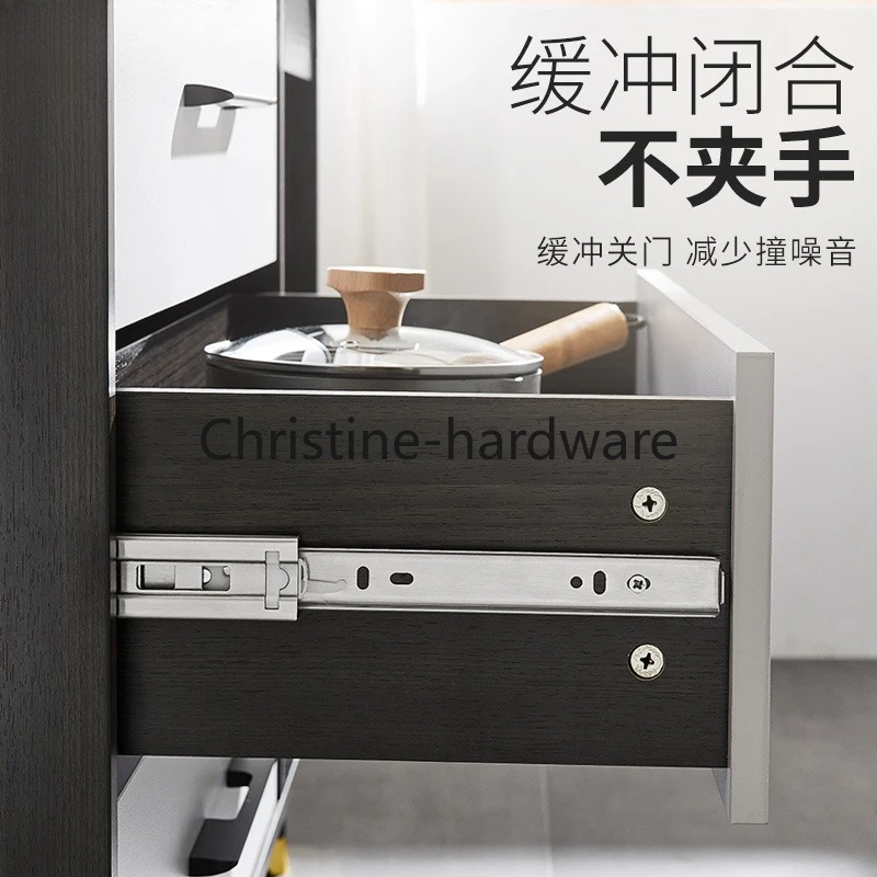 Track, Slide, Three Rail Drawer, Guide, Ffurniture Hardware Fittings