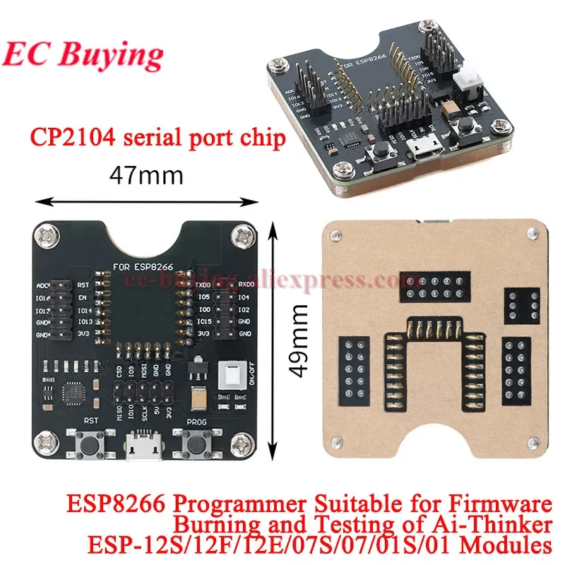 ESP8266 ESP-WROOM-32 Entwicklungsboard Testprogrammierer Sockel Downloader Brennvorrichtung Werkzeug für ESP-01 ESP-12S ESPWROOM-32 – Detail 8
