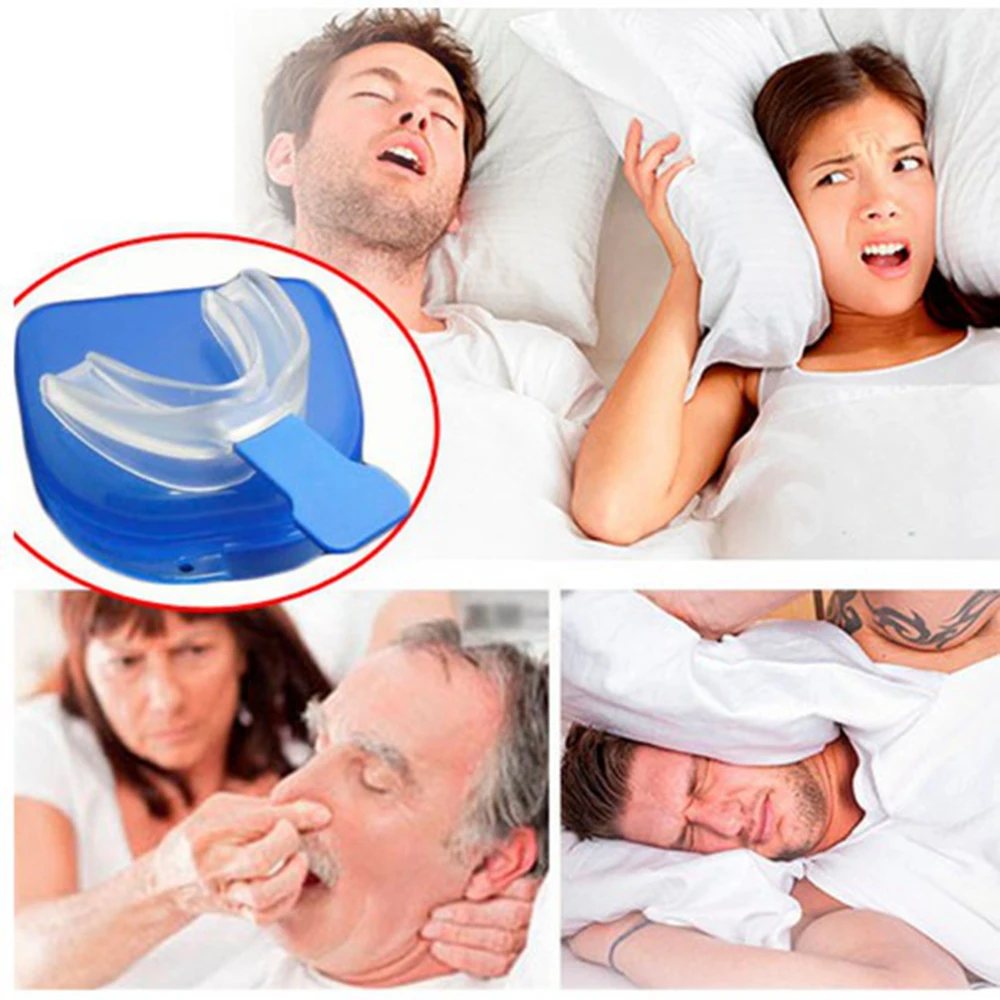 Silicone Night Anti Snore Mouth Guard Tray Stop Snoring Teeth Clenching Grinding Dental Bite Health Sleep Aid Whitening Tool