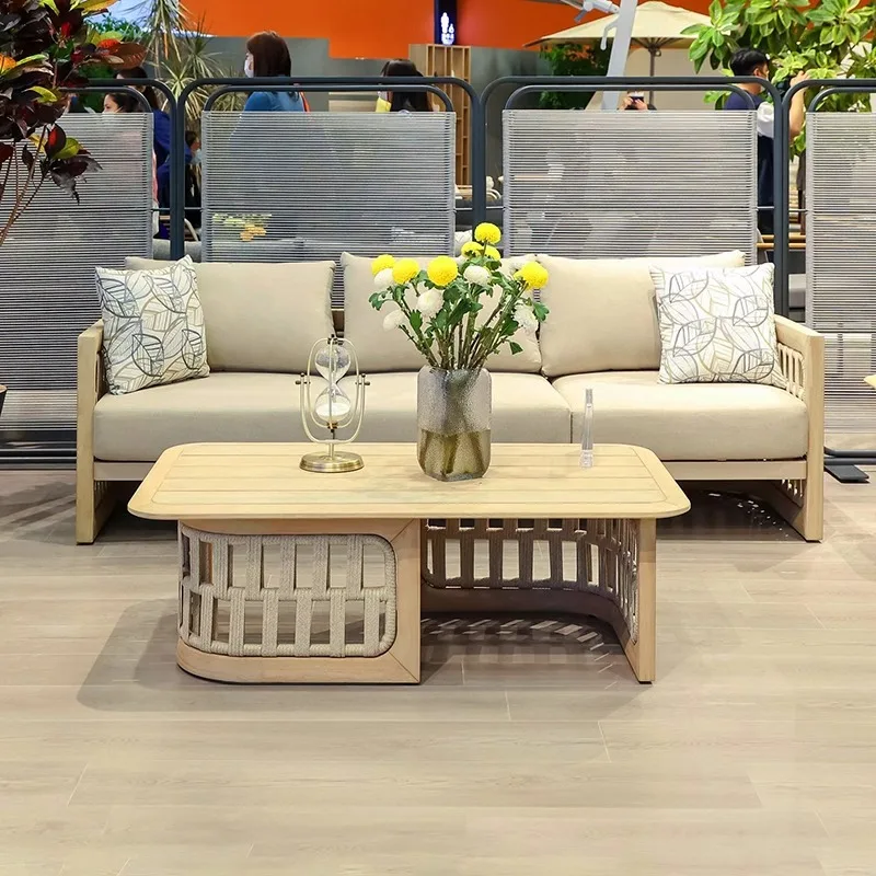 Outdoor-Sofa-Kombination, Designer-Innenhof, Garten, Massivholz, Liegestuhl, Modellzimmer, Outdoor-Balkon im Freien