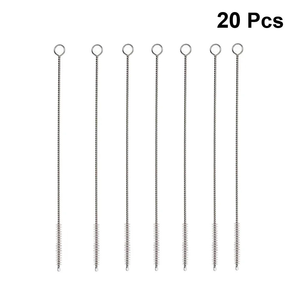 

Stainless Steel Straw Brush Strong Nylon Bristles Straw Cleaner for Baby Milk Bottle Glass Drinking Straws Reusable Washable