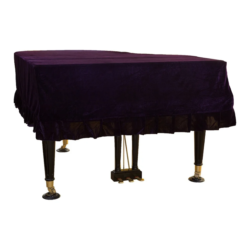 1x Velvet Piano Dust Cover Grand Piano Full Cover Furniture Anti-Scratch Protective Cover Washable Instrument Accessories