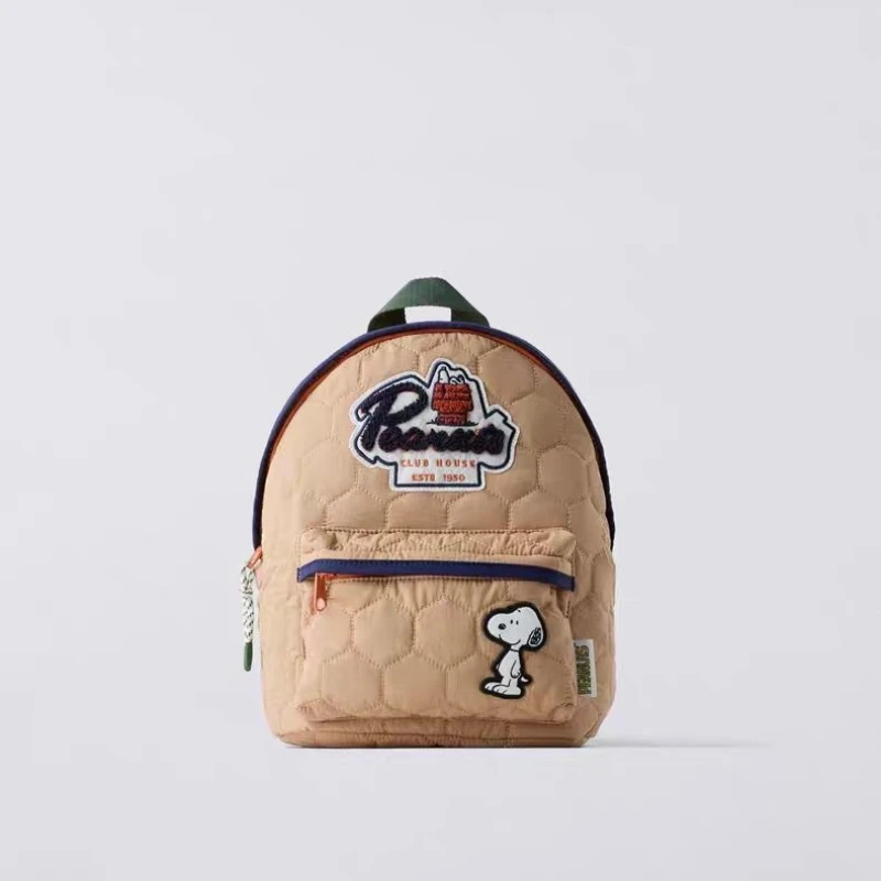 2026 New Snoopy Club House Quilted Children Backpack, Small Casual Shoulder Bag for Preschool Boys Girls, Mini Rucksack