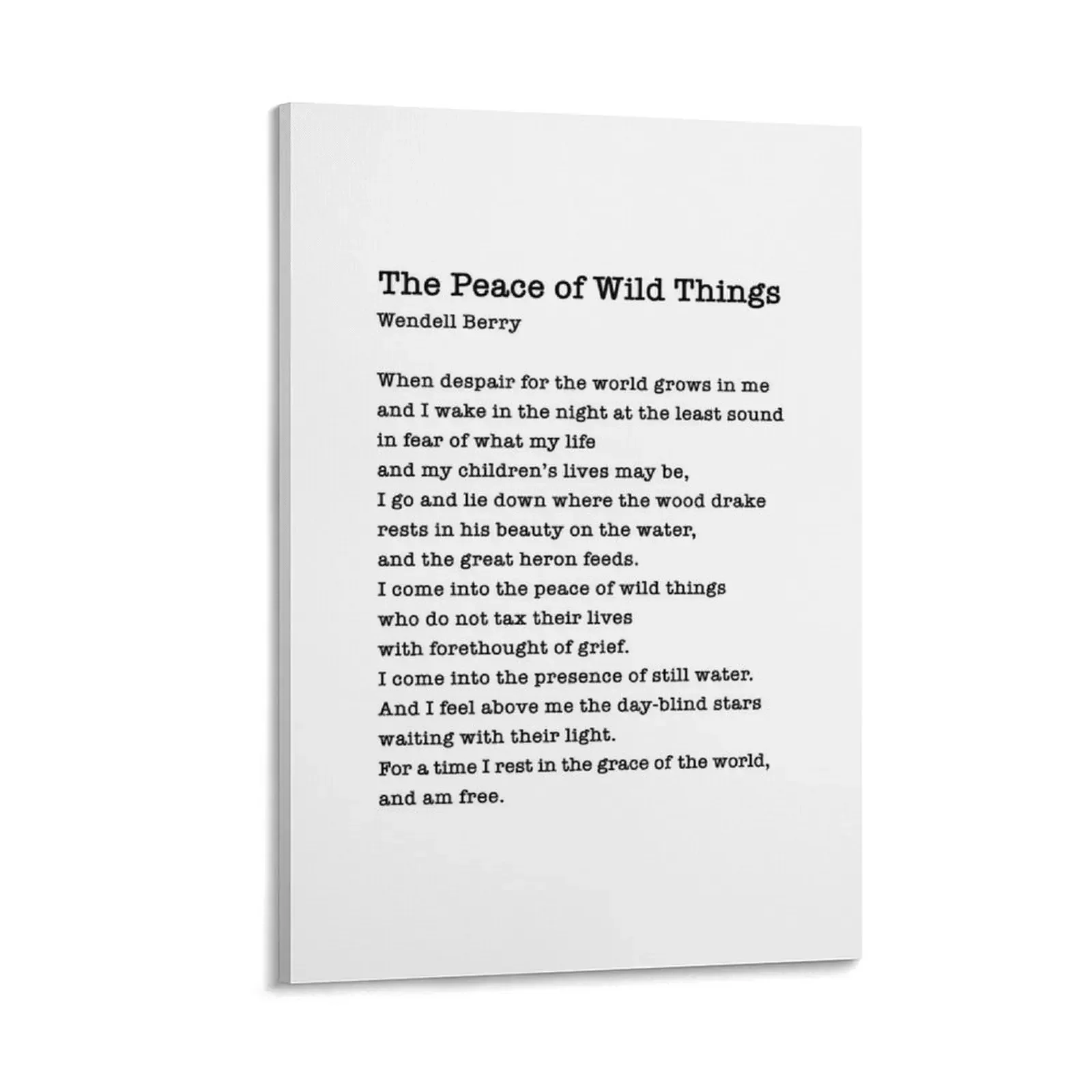 

The Peace of Wild Things Canvas Painting poster mural pictures for wall paintings wall decor
