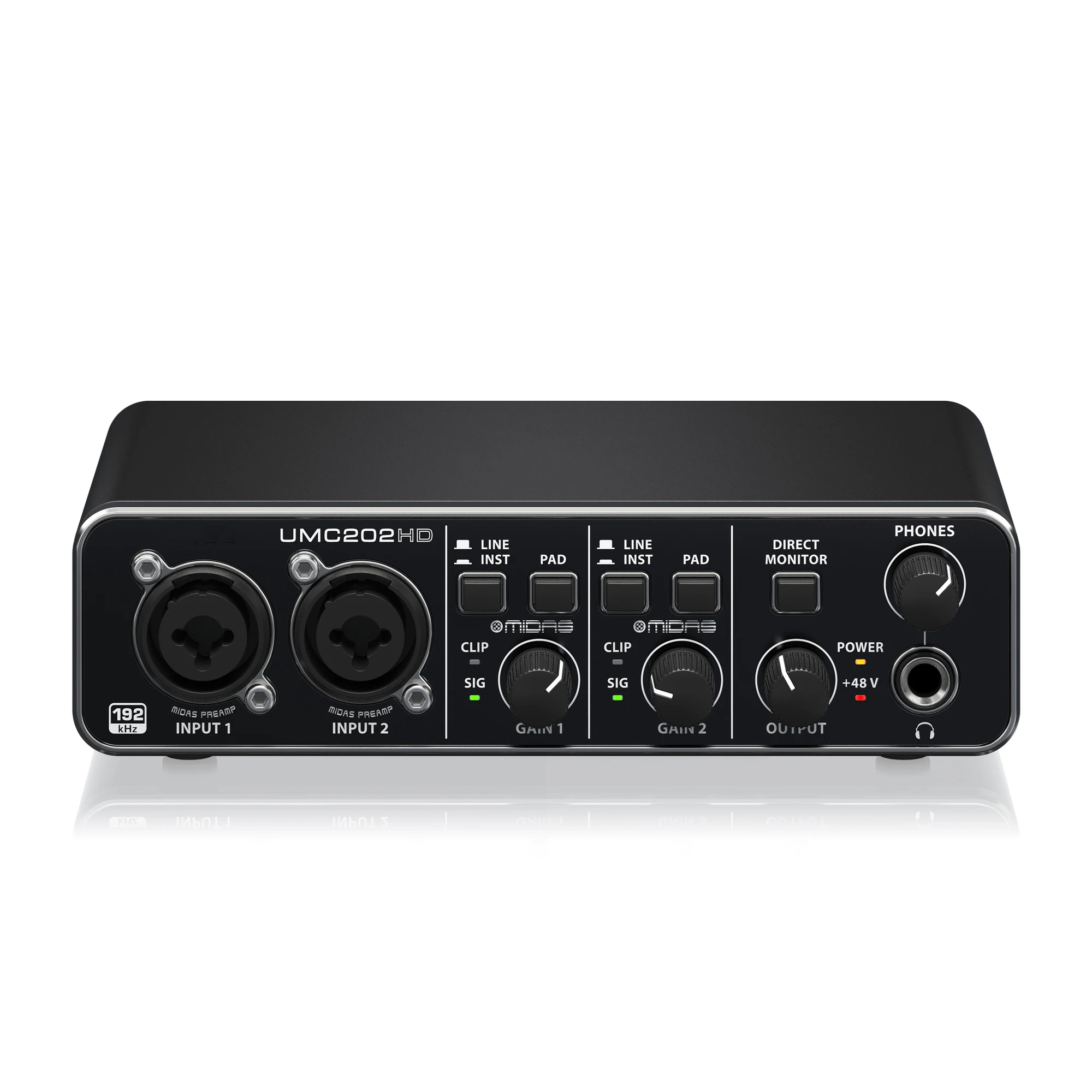Studio Audio Interface With 48V Phantom - Kartu Suara U-Phoria UMC202HD Antarmuka Audio