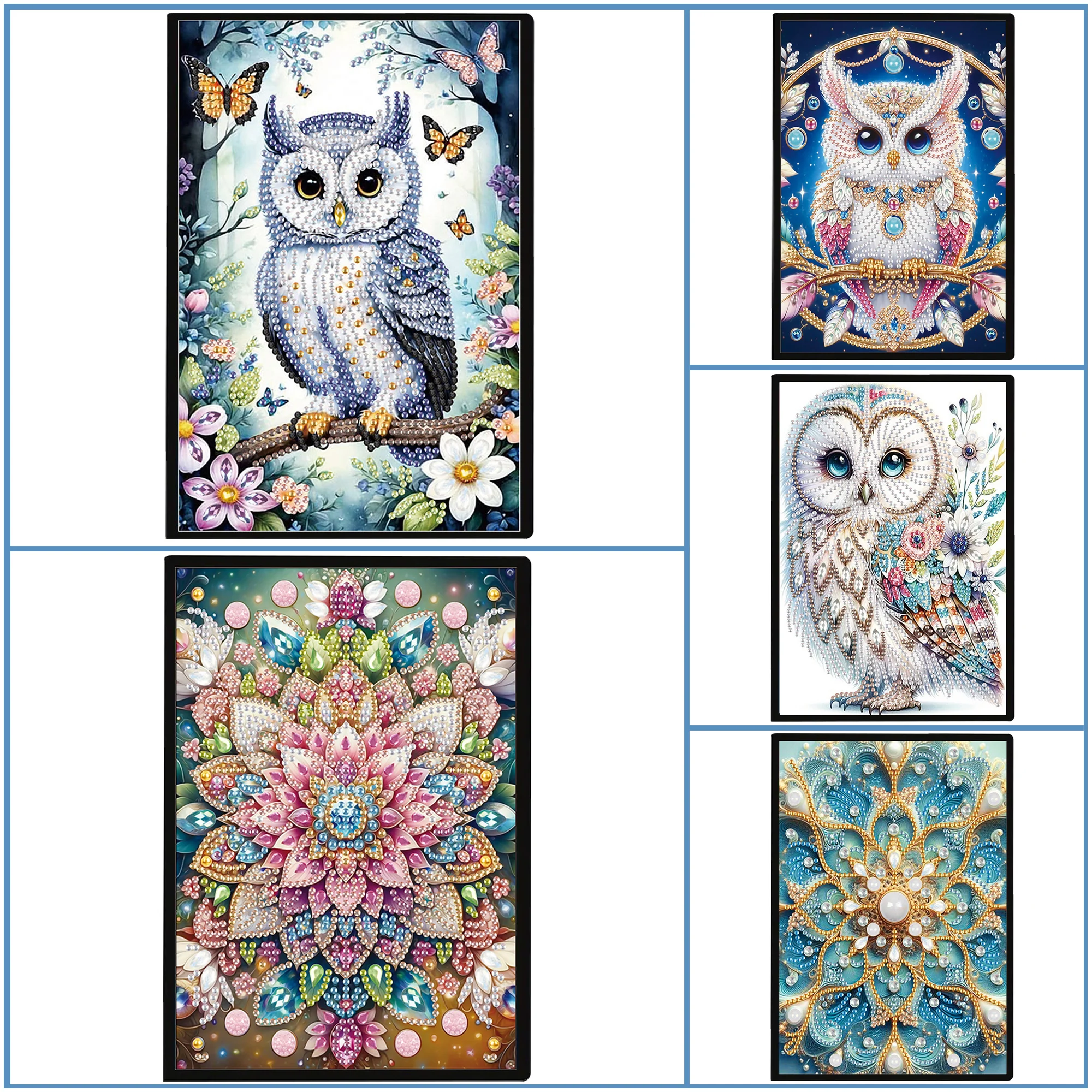 Resin Art Design - ชุดงานศิลปะเพชร DIY 1 ชุด, สมุดโน้ตหนัง PU
